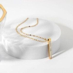 Shell and Stainless Steel Pendant Necklace